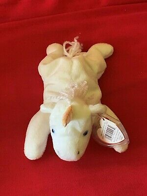 1993 Rare Mystic Beanie Baby Coarse Mane & Tail Iridescent Horn Two Tag Errors